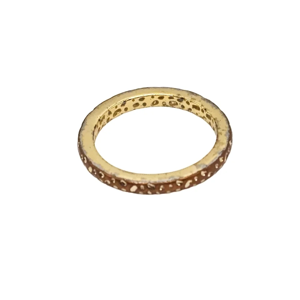 Textured Gold & Copper Tone Band Ring (Size 7.75)